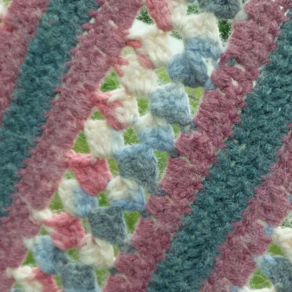 Vintage Striped Crochet Afghan Blanket 48 x 62